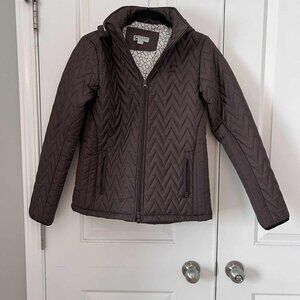 Dark Brown Riding Sport Puffer Jacket Small
